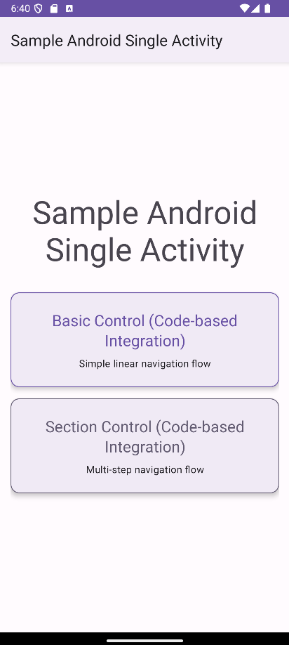 Android main screen before clicking