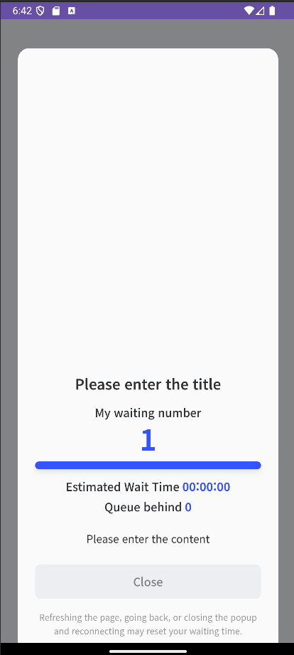 Android waiting room WebView
