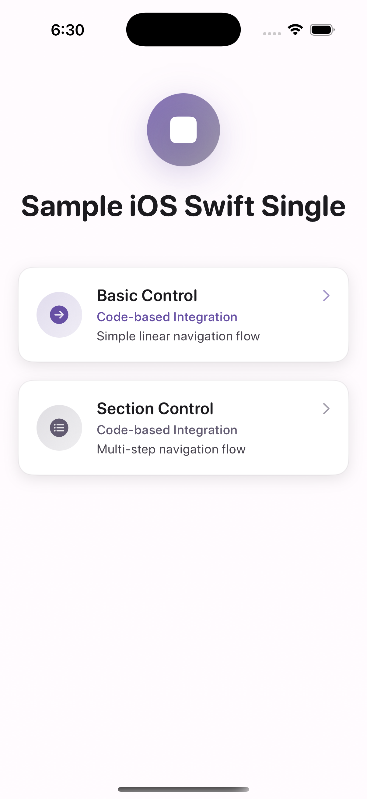 iOS main screen before clicking