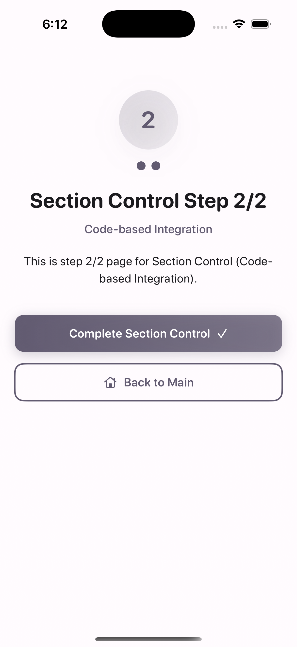 iOS section navigation - Section 2