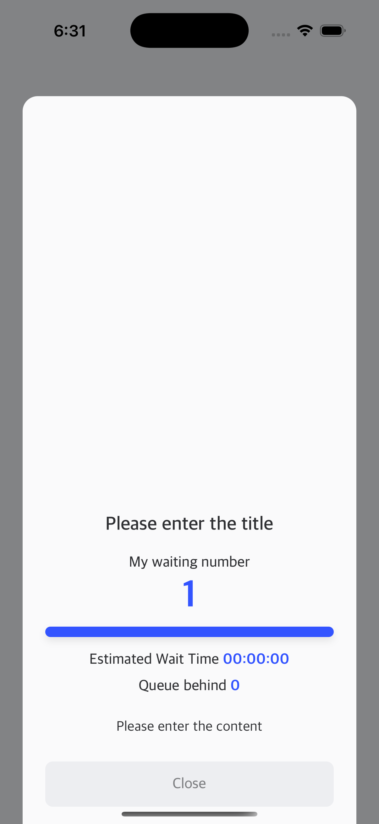 iOS waiting room WebView