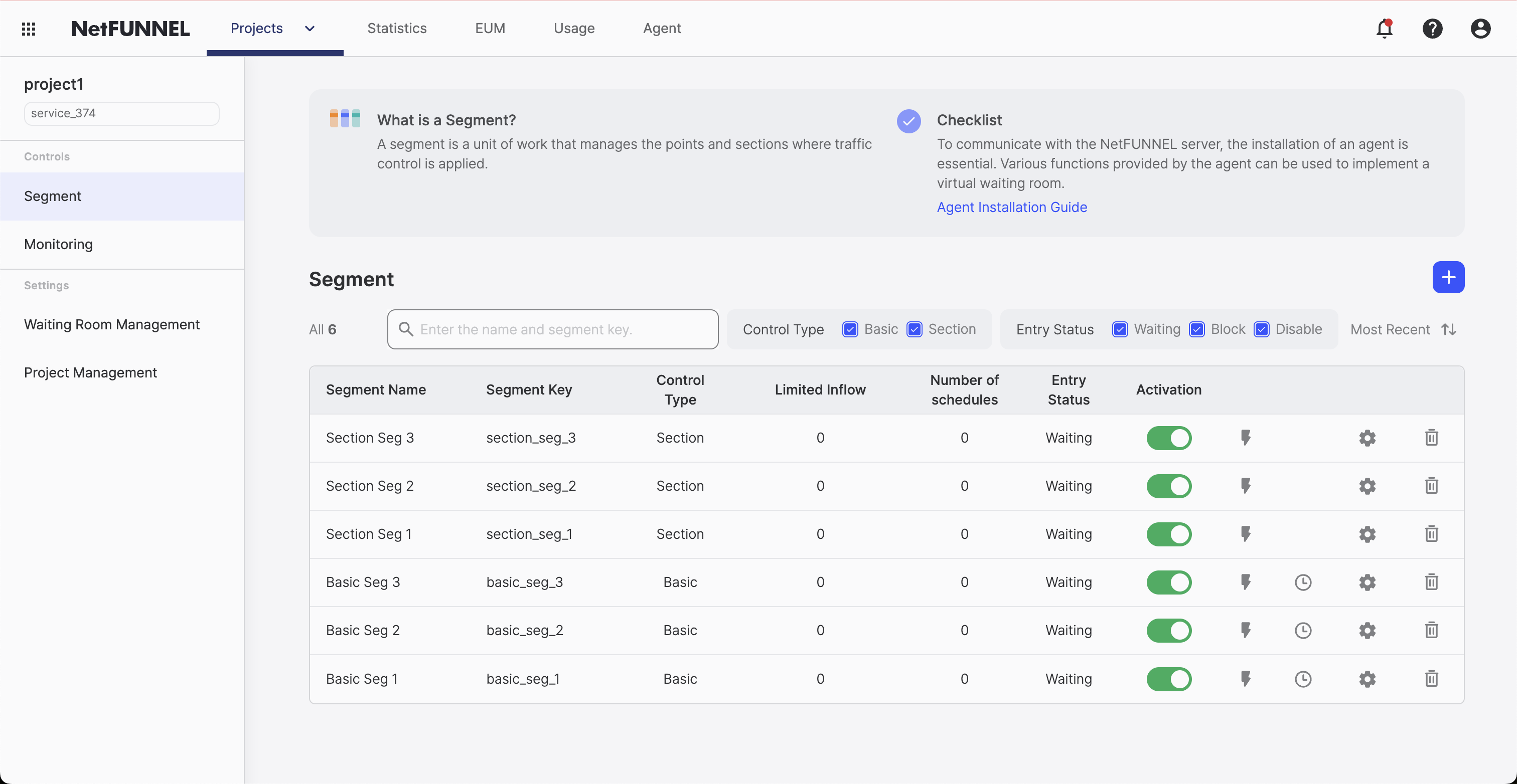 Segment List Overview