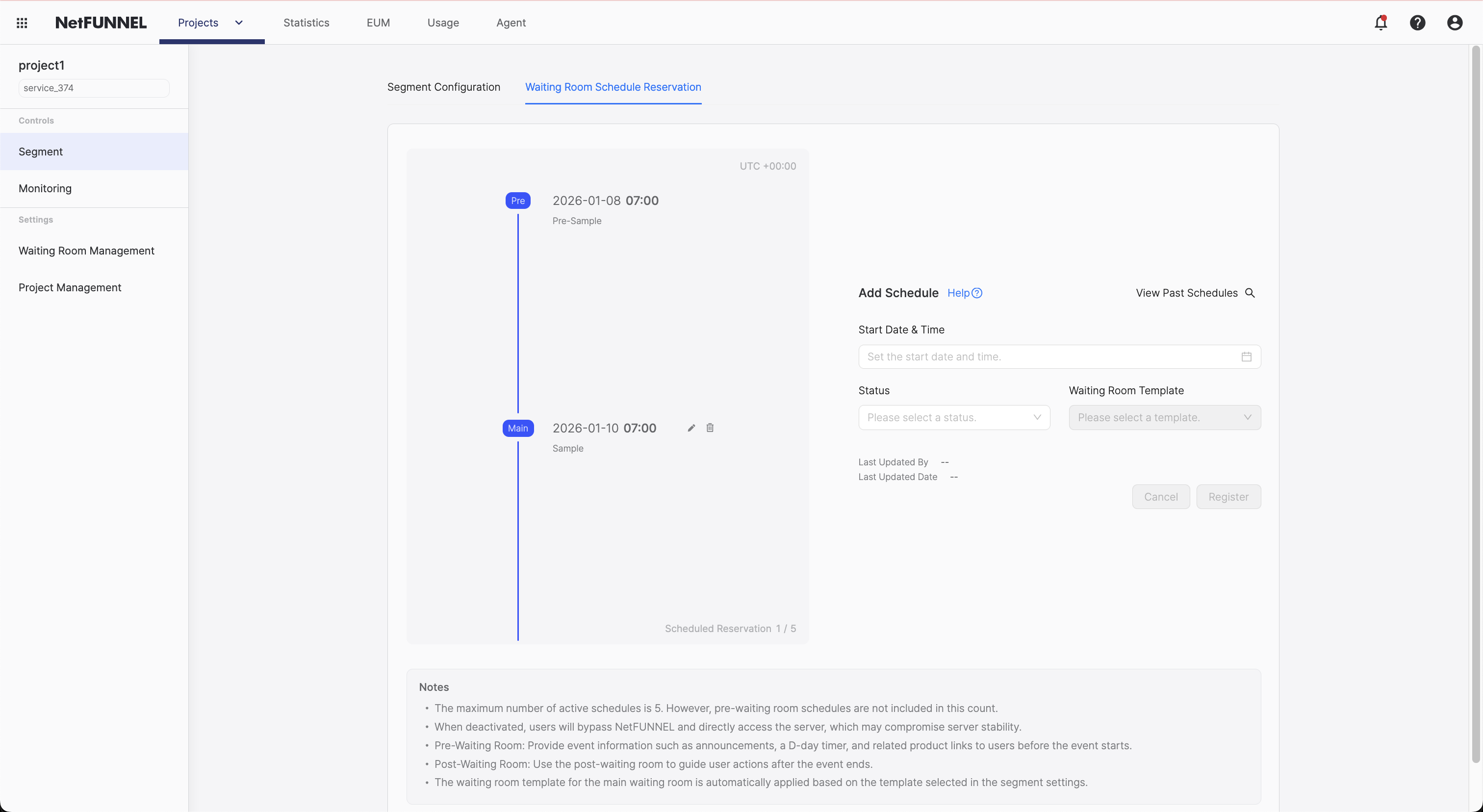 Registered Schedule Preview