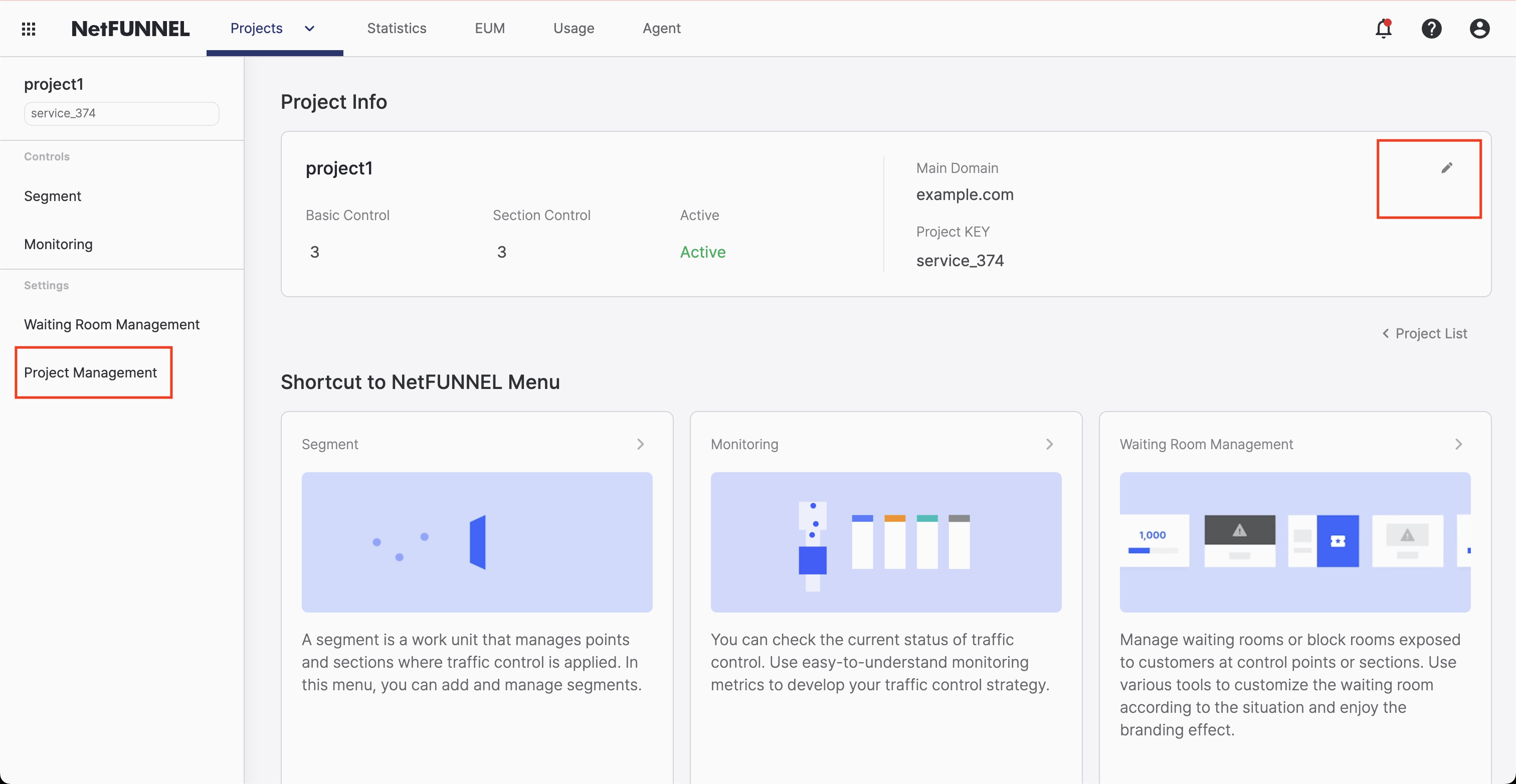 Go to Project Management