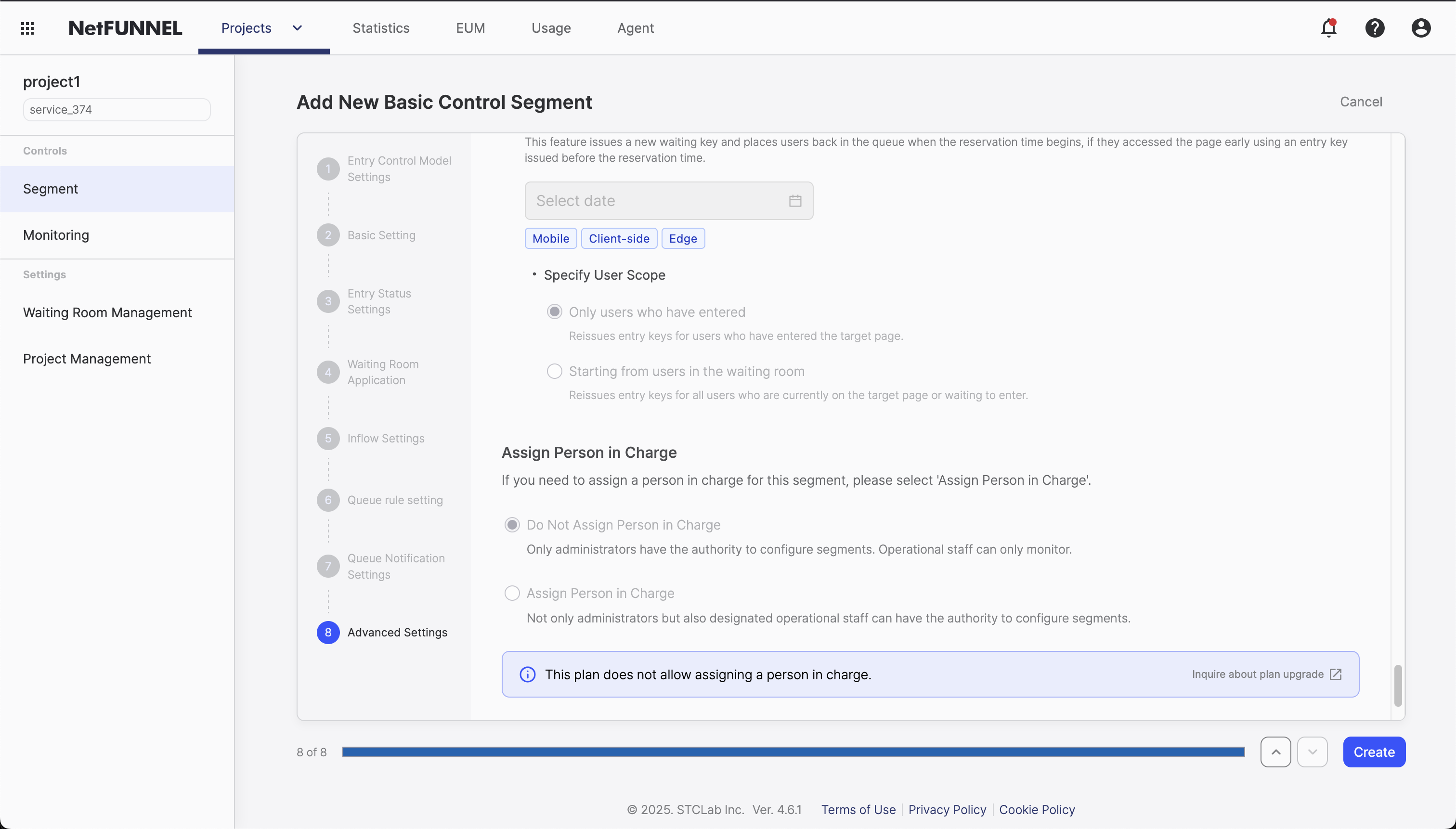 Assign Person in Charge Console