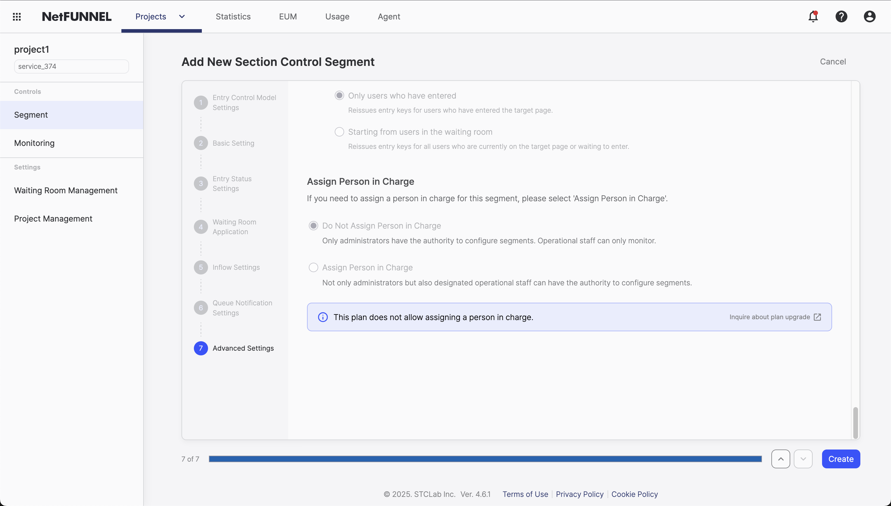 Assign Person in Charge Console