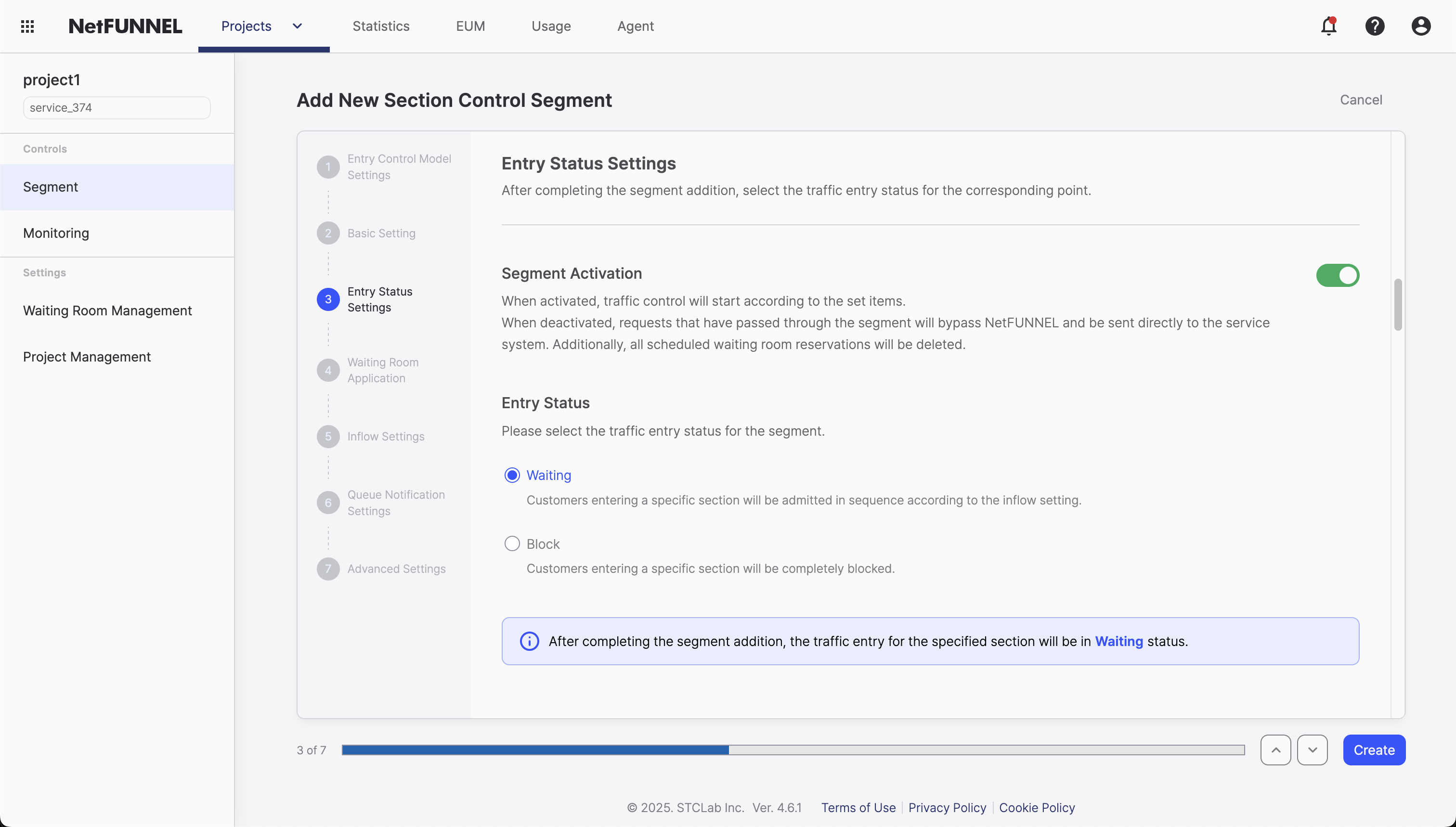 Entry Status Setting Console