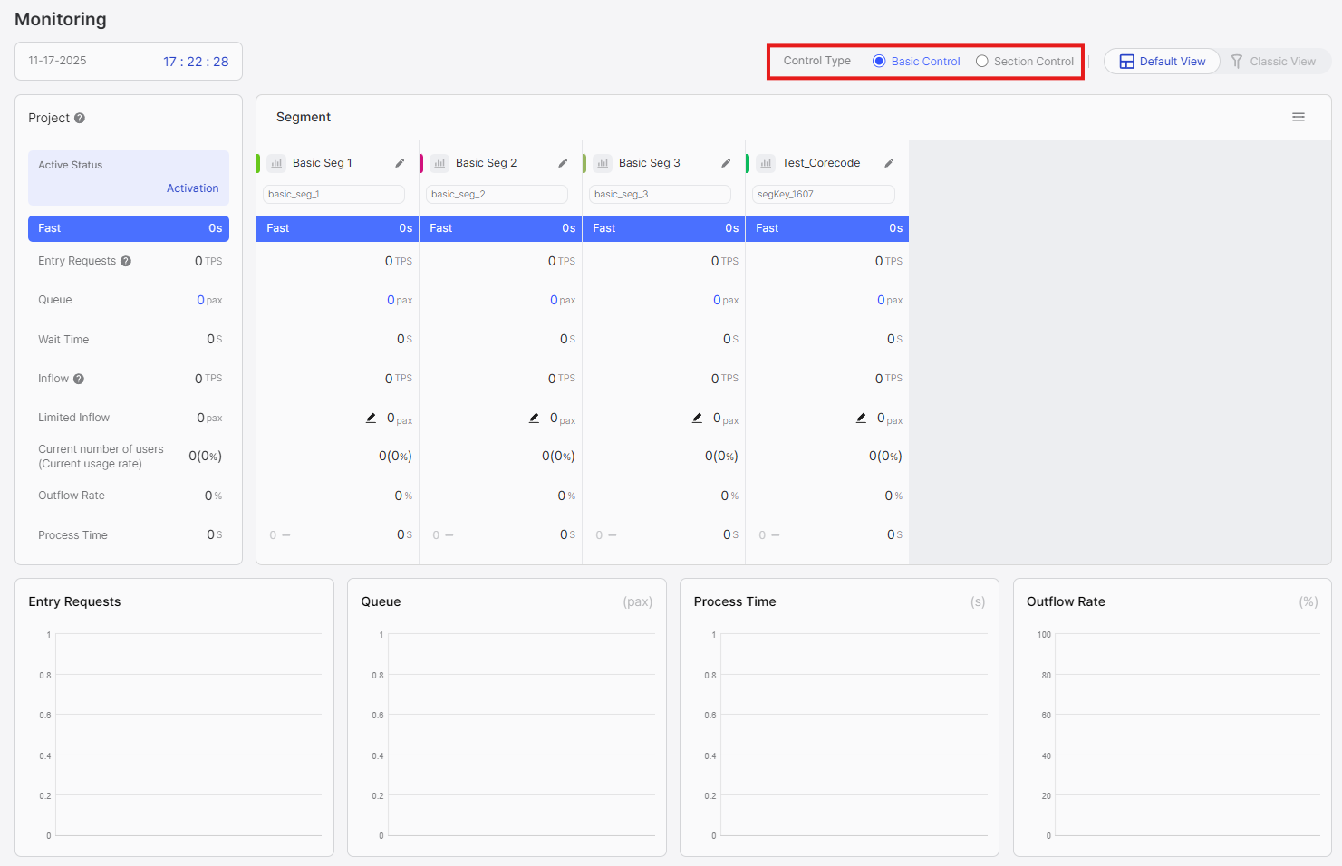 Control type selection showing Basic Control and Section Control options
