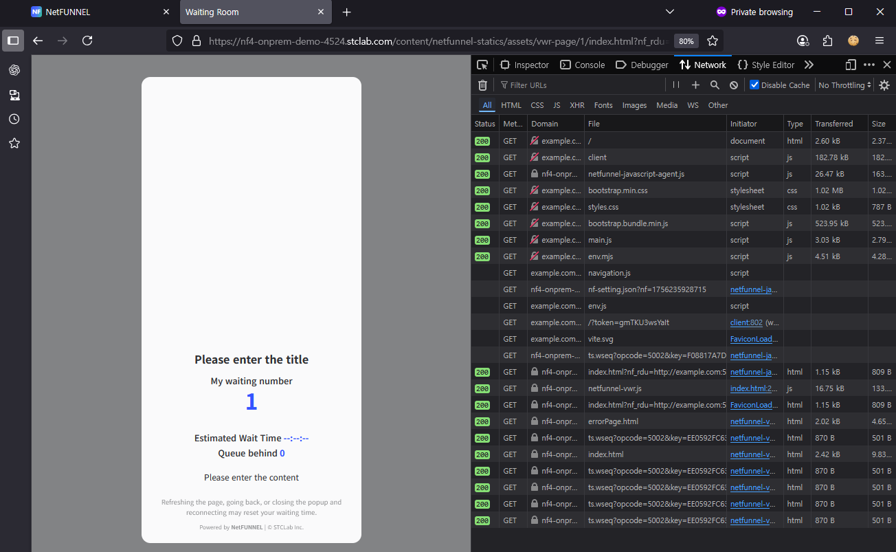 Redirect to waiting room