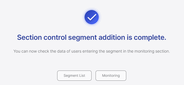 Segment created of section segment