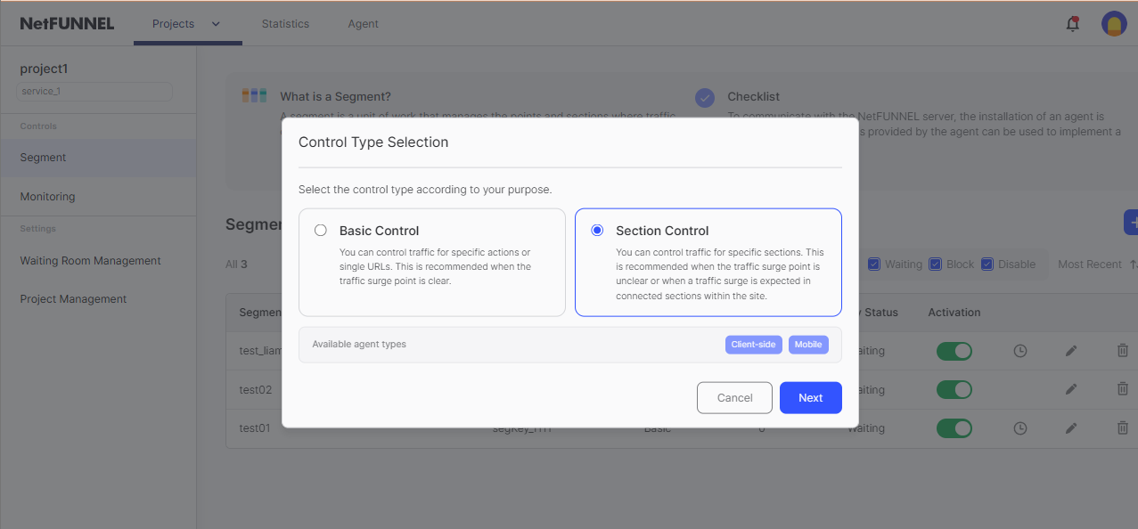 Select Section Control