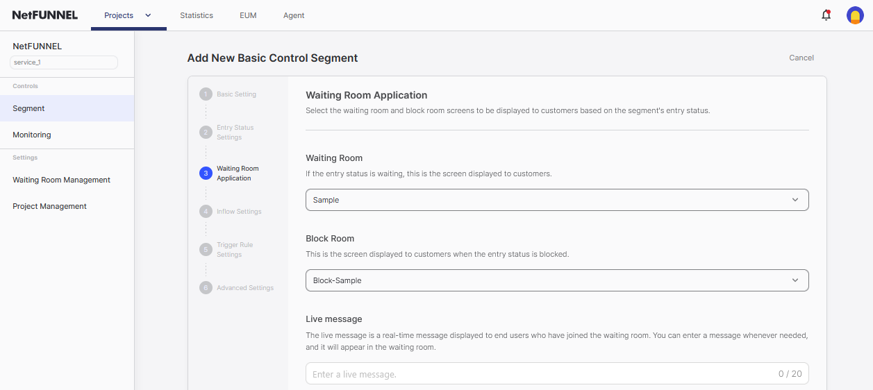 Waiting room settings